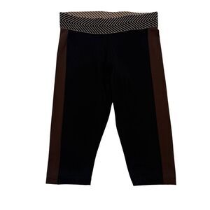 Olympia Zeus Biker Short Cropped Leggings Size Small Black Brown